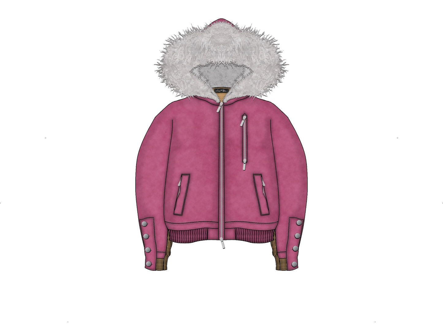 Petals After Frost Fur Zip Jacket