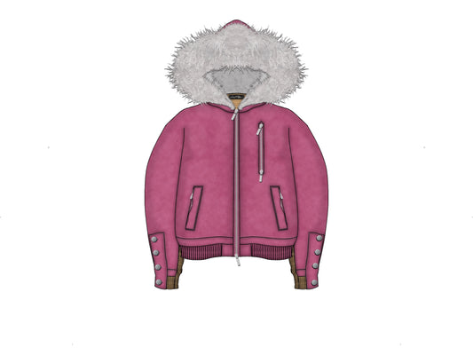 Petals After Frost Fur Zip Jacket