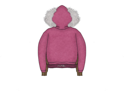 Petals After Frost Fur Zip Jacket